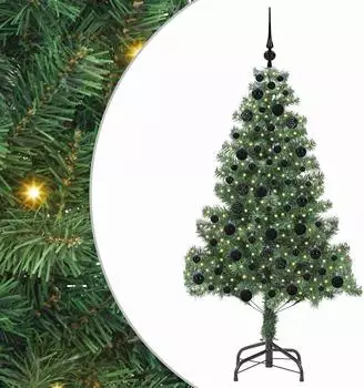 vidaXL Weihnachtsbaum mit St&auml;nder, 300 LEDs, gr&uuml;n, 180cm, PVC (3396381)