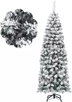 Costway Bleistift-Weihnachtsbaum mit Schnee, künstlich, 180cm