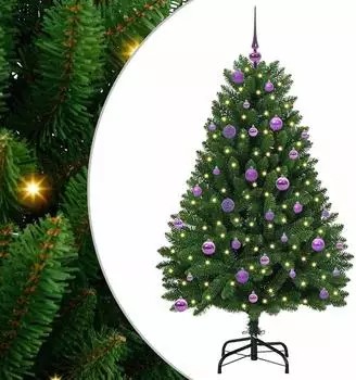 vidaXL K&uuml;nstlicher Weihnachtsbaum gr&uuml;n 150cm PVC und Metall (3395682)