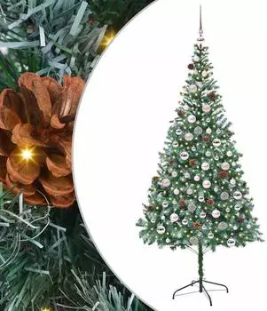 vidaXL K&uuml;nstlicher Weihnachtsbaum gr&uuml;n 210cm PVC und Stahl (3396725)