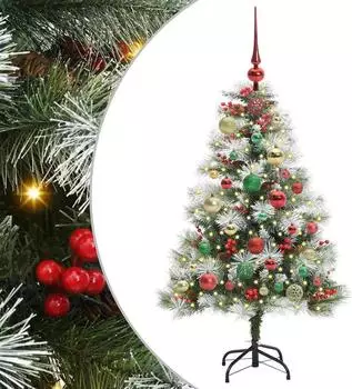 vidaXL K&uuml;nstlicher Weihnachtsbaum gr&uuml;n und wei&szlig;, 120cm