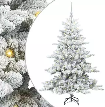 vidaXL K&uuml;nstlicher klappbarer Weihnachtsbaum wei&szlig; 150cm PVC und Stahl (3397708)
