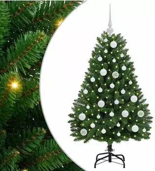 vidaXL K&uuml;nstlicher Weihnachtsbaum gr&uuml;n 120cm, PVC und Metall (3395670)