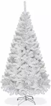Costway Künstlicher Weihnachtsbaum 150cm, weiß, PVC-Nadeln, Metallständer (OY31955)