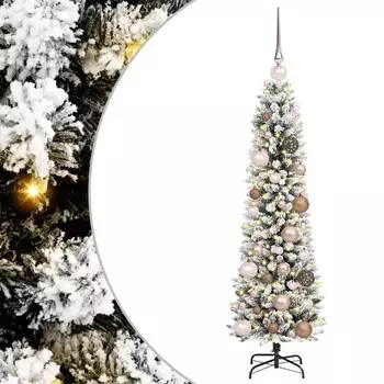vidaXL Künstlicher Weihnachtsbaum mit Ständer, 150 LEDs, weiß, 120cm (3396079)