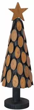 vidaXL K&uuml;nstlicher Weihnachtsbaum mit St&auml;nder, Teak massiv, braun, 61cm (42017943)
