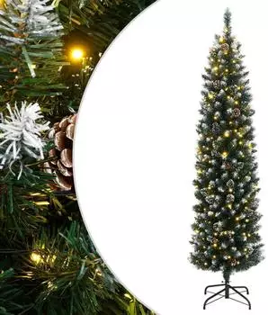vidaXL Künstlicher Weihnachtsbaum, schlank, 300 LEDs, 180cm (3315780)