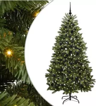 vidaXL Künstlicher Weihnachtsbaum grün 210cm PVC und Metall (3395695)