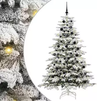 vidaXL Künstlicher Weihnachtsbaum mit Scharnieren und Schneeoptik, 210cm