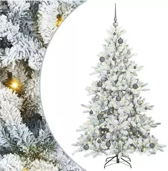 vidaXL K&uuml;nstlicher klappbarer Weihnachtsbaum wei&szlig; 180cm PVC