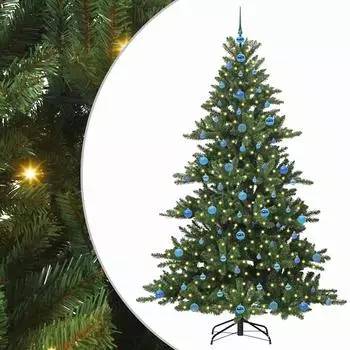 vidaXL K&uuml;nstlicher klappbarer Weihnachtsbaum gr&uuml;n 210cm PVC/Stahl (3397686)