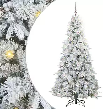 vidaXL K&uuml;nstlicher klappbarer Weihnachtsbaum wei&szlig; 210cm PE/PVC (3397499)