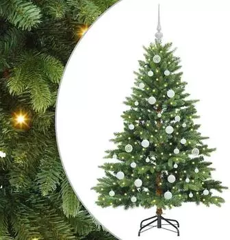 vidaXL K&uuml;nstlicher Weihnachtsbaum 150 LEDs, 150cm, PE/PVC, gr&uuml;n (3397539)