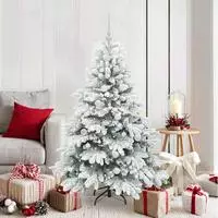vidaXL K&uuml;nstlicher Weihnachtsbaum mit 150 LEDs Wei&szlig; 150 cm PE und PVC