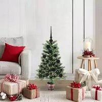 vidaXL Weihnachtsbaum mit 150 LEDs mit St&auml;nder Gr&uuml;n 90 cm PE