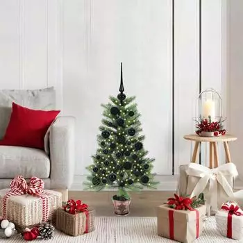 vidaXL K&uuml;nstlicher Weihnachtsbaum mit St&auml;nder, 150 LEDs, gr&uuml;n, 90cm, PE (3396301)