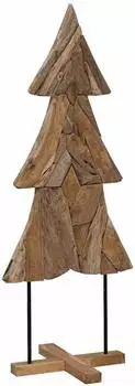 vidaXL Weihnachtsbaum mit St&auml;nder, braun, 151cm, Teakholz (42017932)