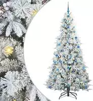 vidaXL K&uuml;nstlicher klappbarer Weihnachtsbaum Wei&szlig; 210 cm PE und PVC