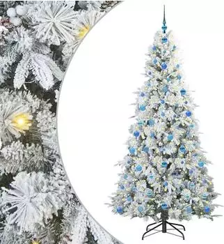 vidaXL K&uuml;nstlicher Weihnachtsbaum klappbar, wei&szlig;, 210cm, PE/PVC (3397504)