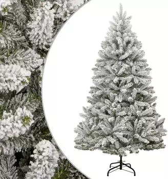 vidaXL K&uuml;nstlicher Weihnachtsbaum, klappbar, beschneit, 210cm (357794)
