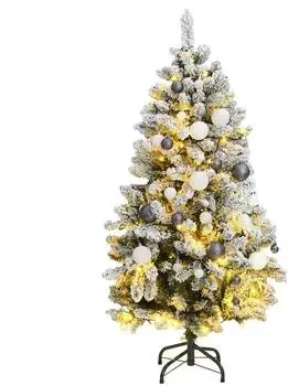 vidaXL Künstlicher Weihnachtsbaum klappbar 150 LEDs & Kugeln 120cm