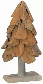 vidaXL Weihnachtsbaum mit St&auml;nder, Teak massiv, braun, 61cm (42017940)