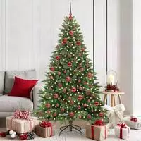 vidaXL K&uuml;nstlicher Weihnachtsbaum mit 300 LEDs Gr&uuml;n 180 cm PE und PVC