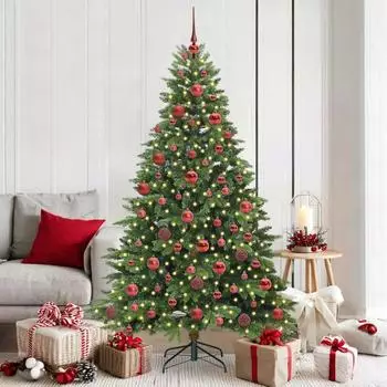vidaXL K&uuml;nstlicher Weihnachtsbaum 180cm 300 LEDs, gr&uuml;n, PE/PVC (3397549)