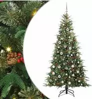 vidaXL K&uuml;nstlicher klappbarer Weihnachtsbaum Gr&uuml;n 210 cm PE und PVC