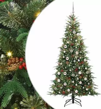 vidaXL K&uuml;nstlicher Weihnachtsbaum, klappbar, gr&uuml;n, 210cm, PE/PVC (3397434)