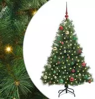 vidaXL K&uuml;nstlicher Weihnachtsbaum mit 150 LEDs Gr&uuml;n 150 cm PE und PVC