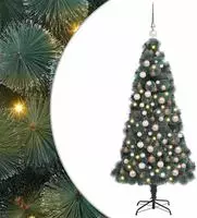 vidaXL K&uuml;nstlicher beleuchteter Weihnachtsbaum mit Kugel-Set 120 cm