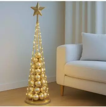 MCW Deko-Weihnachtsbaum Metall, goldfarben, 115cm (MCW-O91)