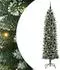 vidaXL Schlanker Künstlicher Weihnachtsbaum grün/weiß 210cm (3395306)