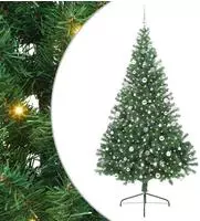 vidaXL K&uuml;nstlicher vorbeleuchteter Weihnachtsbaum Gr&uuml;n 240 cm PVC
