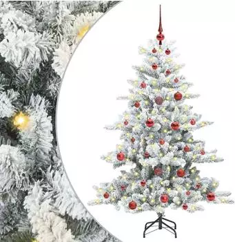 vidaXL Künstlicher klappbarer Weihnachtsbaum weiß, 150cm, PVC (3397705)