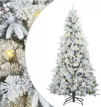 vidaXL Künstlicher klappbarer Weihnachtsbaum weiß 240cm PE/PVC (3397506)