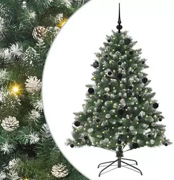 vidaXL K&uuml;nstlicher Weihnachtsbaum mit 150 LEDs und St&auml;nder, gr&uuml;n, 150cm (3395222)
