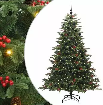vidaXL Künstlicher Weihnachtsbaum mit Ständer, 300 LEDs, grün, 210cm (3395560)