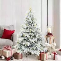 vidaXL K&uuml;nstlicher Weihnachtsbaum mit 150 LEDs Wei&szlig; 150 cm PE und PVC