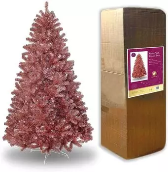 Shatchi Künstlicher Weihnachtsbaum 1,8m rosagold Lametta-Spitzen (612106)