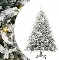 vidaXL K&uuml;nstlicher vorbeleuchteter Weihnachtsbaum mit Kugelset Gr&uuml;n