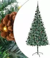 vidaXL K&uuml;nstlicher Weihnachtsbaum Gr&uuml;n 210 cm PVC und Stahl