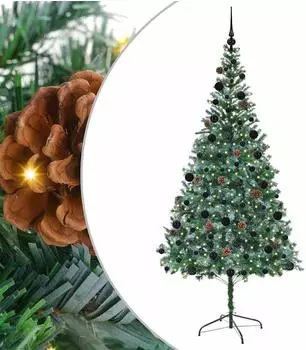 vidaXL K&uuml;nstlicher Weihnachtsbaum gr&uuml;n 210cm PVC und Stahl (3396724)
