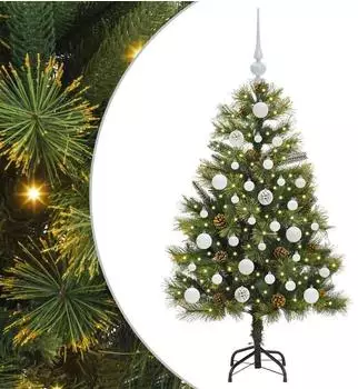 vidaXL K&uuml;nstlicher klappbarer Weihnachtsbaum mit Tannenzapfen 120cm (3395074)