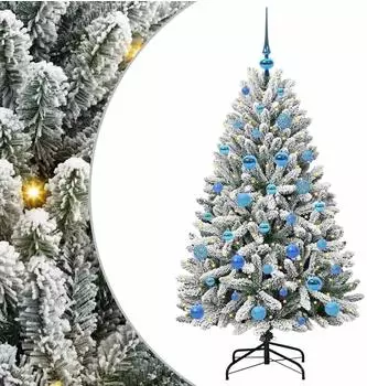 vidaXL Künstlicher Weihnachtsbaum grün/weiß 150cm PVC und Metall (3395746)