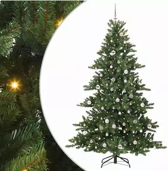 vidaXL K&uuml;nstlicher klappbarer Weihnachtsbaum gr&uuml;n 210cm PVC und Stahl (3397681)