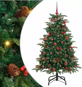 vidaXL Künstlicher Weihnachtsbaum mit Ständer, 150 LEDs, grün, 150cm (3395541)