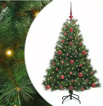 vidaXL K&uuml;nstlicher Weihnachtsbaum 150 LEDs, gr&uuml;n, 120cm, PE/PVC (3397757)