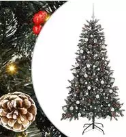 vidaXL K&uuml;nstlicher Weihnachtsbaum Gr&uuml;n 180 cm PVC, Plastik und Stahl